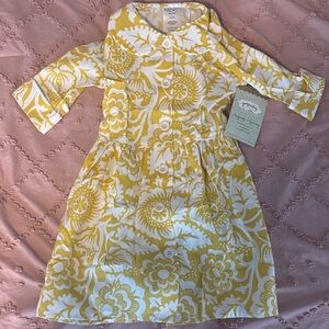 Persnickety Swiss Dress Yellow and White Floral Kids Dress